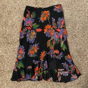 Rainbow sunflower CEDUXION midi skirt size small
